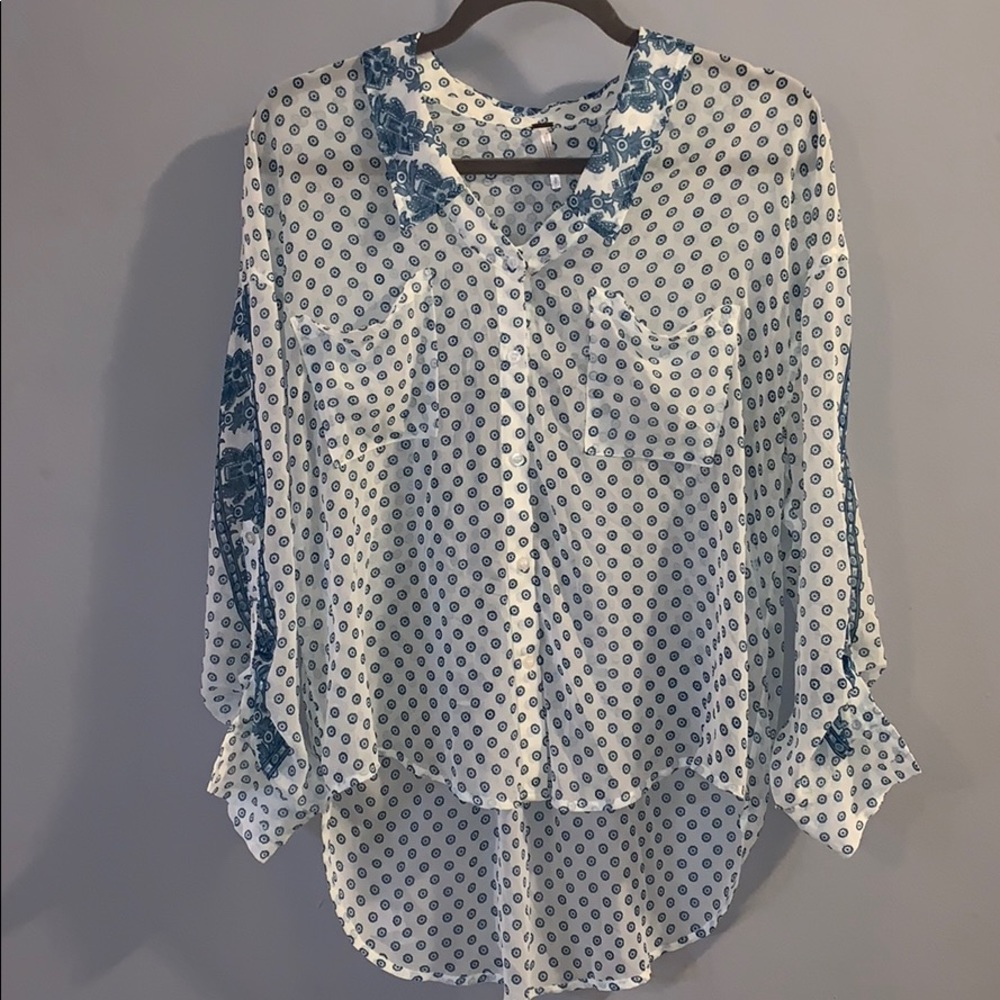 Free people light button down blouse